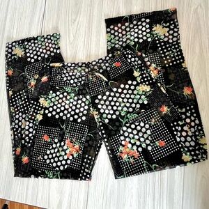 Black Floral & Polka Dot Sheer Resort Pants